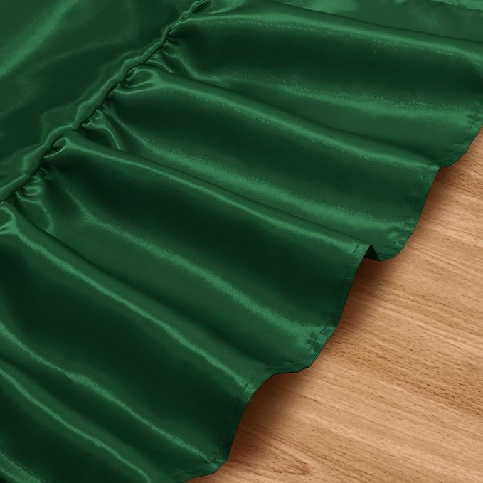2 Pack Dark Green Satin Table Runner 12 x 72 Inch | Ruffle Design, Luxurious - Image 5