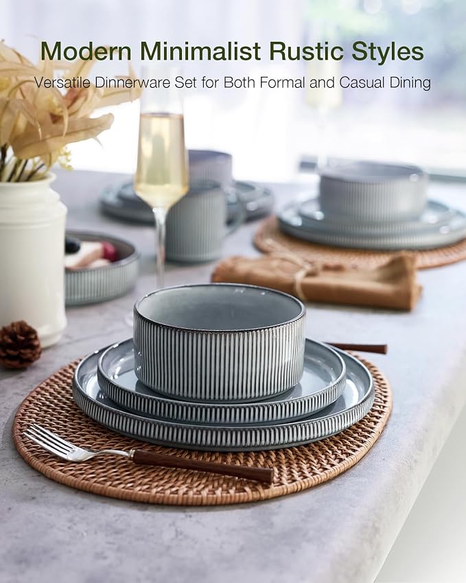 Famiware Star Ceramic Plates and Bowls Sets, Reactive Glaze Dishes - Image 2