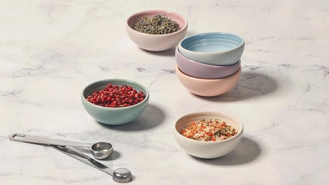 Le Creuset Stoneware Set Of 6 Vancouver Pinch Bowls, Pastel Multi Color - Image 5