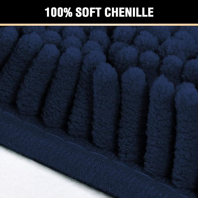 H.VERSAILTEX Navy Blue Bath Rug, Bath Mat Non Slip Bath Mats - Image 3