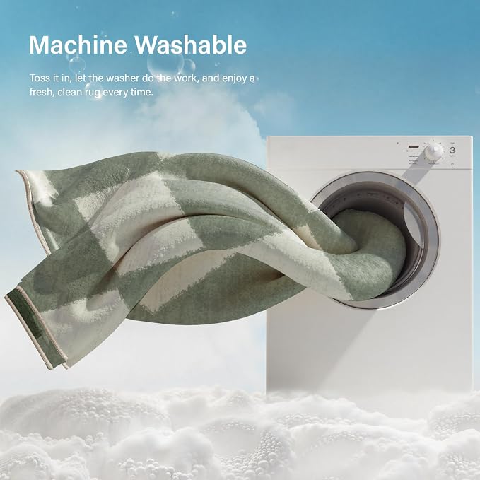 Lahome Zelie Checkered Washable 2x6 Green Runners - Image 5