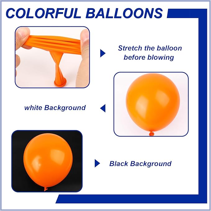 140pcs Orange Round Balloons Different Sizes 18 12 10 5 Inch Latex Balloons for Arch Decoration Party Balloon Kit for Graduation Birthday Party Wedding Balloon Baby Shower Decoration