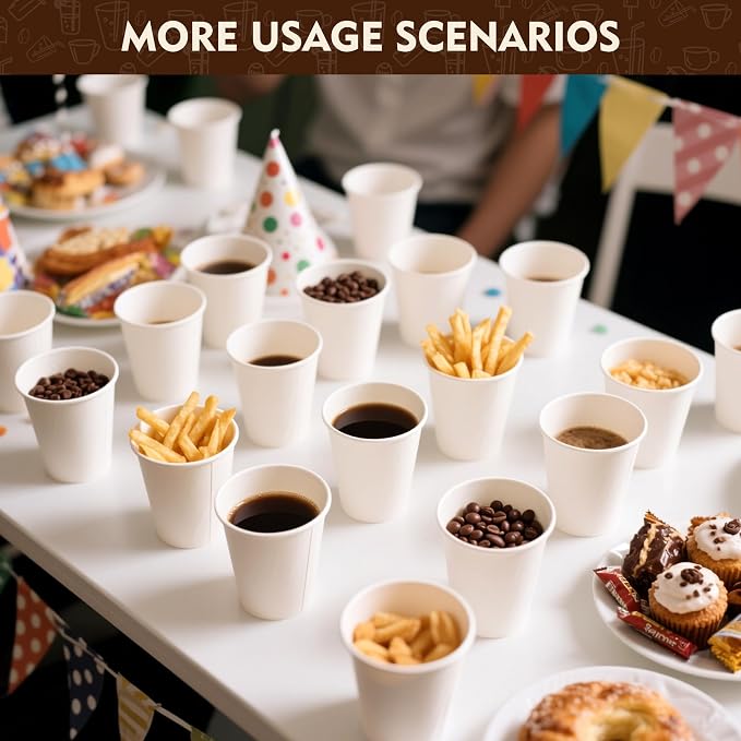 YEEHAW 3 oz 100 Pack Small White Disposable Paper Cups | - Image 6