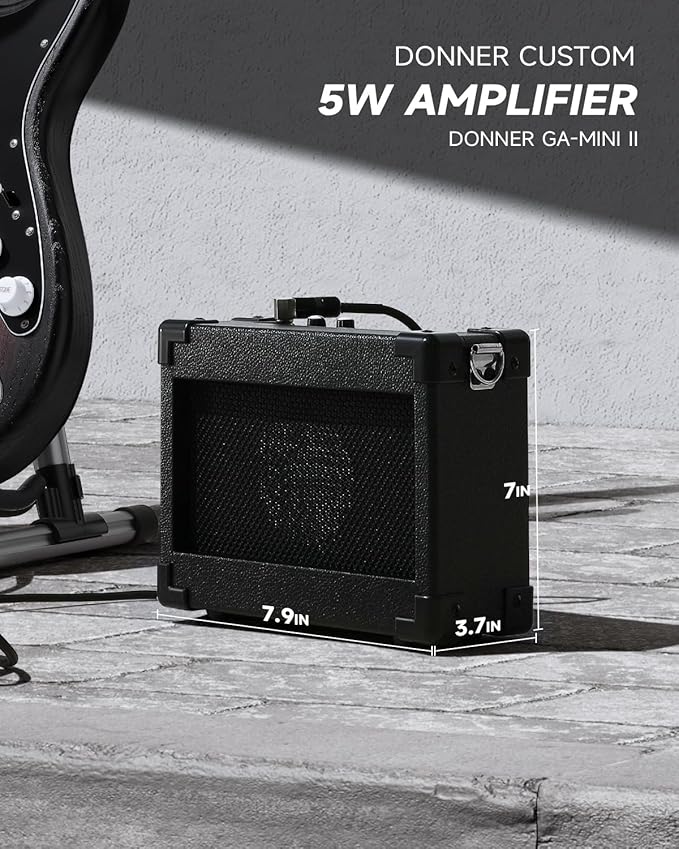 DONNER DST-80 Electric Guitar 39” Beginner Electric Guitar Kit with Amp, Classic SSS Pickup Complete with Gig Bag, Tuner, Capo, Strap, Picks, and Free Online Lessons, Red Tea Burst