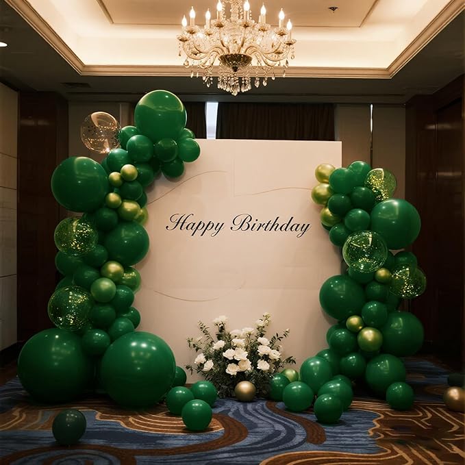 140pcs Night Green Round Balloons Different Sizes 18 12 10 5 Inch Latex Balloons for Arch Decoration Party Balloon Kit for Graduation Birthday Party Wedding Balloon Baby Shower Decoration