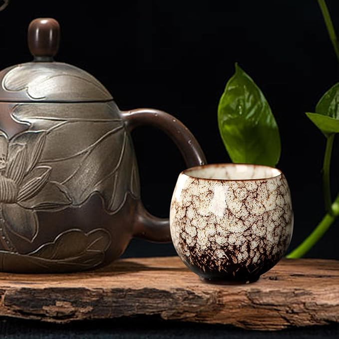2X Ceramic Mug Tea Set Cups Chinese Cup Coffee Cup Handmade Handleless Ceramics - Image 5