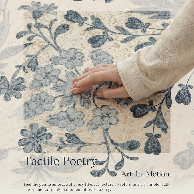 jinchan Zenith Floral 2x3 Rug for Entryway Washable Kitchen Mat Non-Slip - Image 5