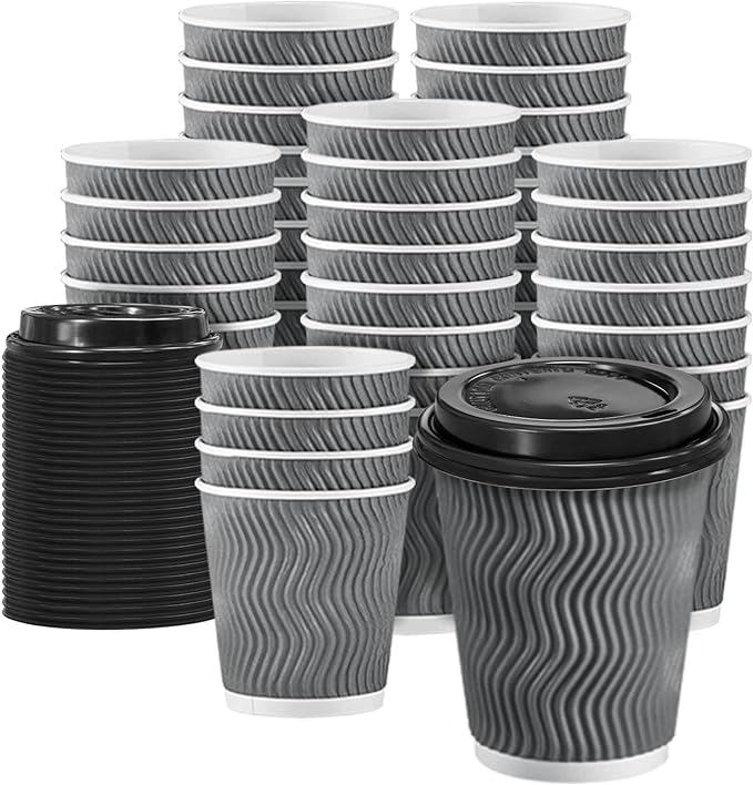 Clawsoff 100 Pack 8 oz Disposable Insulated Coffee Cups by BuyNow
