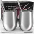 CHILLOUT LIFE 12 oz Stainless Steel Wine Tumblers 2 Pack by CHILLOUTLIFE