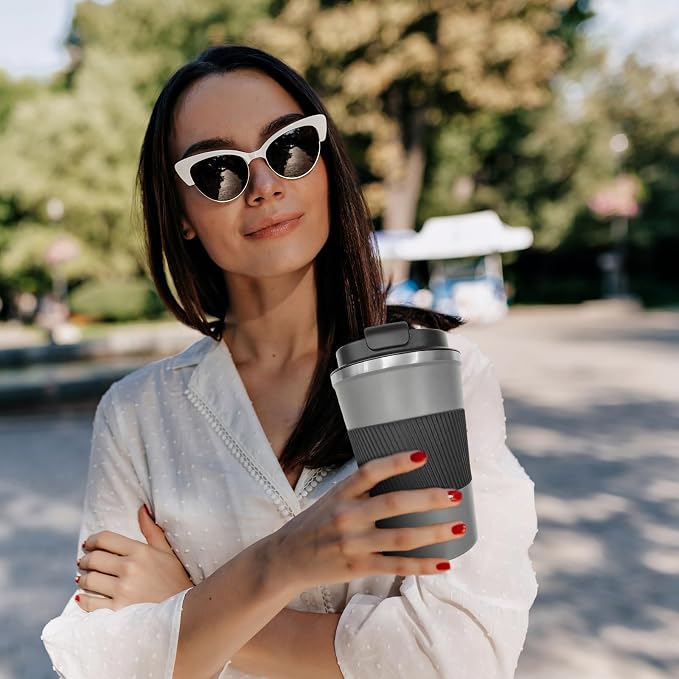 Vacuum Insulated Stainless Steel Travel Coffee Mug, Leak Proof Cup - Image 6