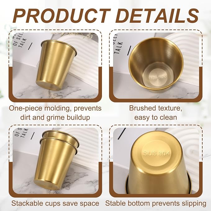 uxcell 2 Pcs Stainless Steel Cups, 14oz/400ml Metal Cups Double Wall Tumbler - Image 5