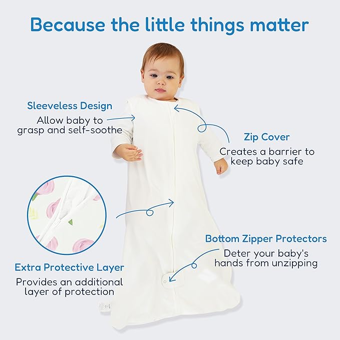 TotAha Sleep Sack 0-6 Months 3-Pack,Stretchy,Buttery Soft Swaddle Transition Sleeping Bag,Light Baby Wearable Blanket with 2-Way Safe Zippers for Boys and Girls, 0.5 TOG