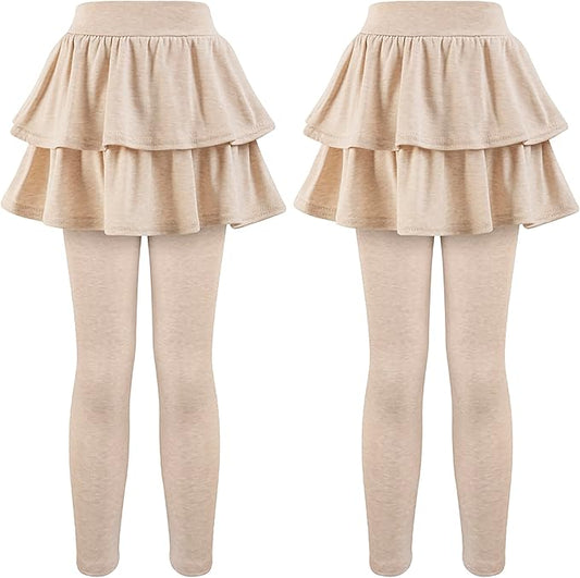 Girls School Uniform Pants Leggings with Skirts Stretch Warm Jegging 4-12 Years