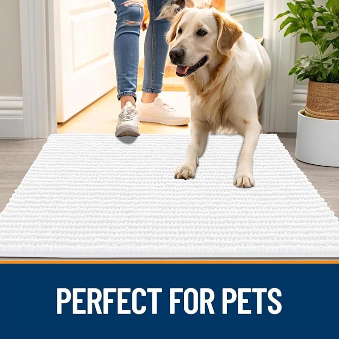 OLANLY Dog Door Mat for Muddy Paws 70x24, Ultra Absorbent Chenille Mud Doormat - Image 6