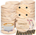 Adrattnay 64Pcs Unfinished Wood Coasters, 9mm Blank Wood Coasters Bulk by WOODEXPERT