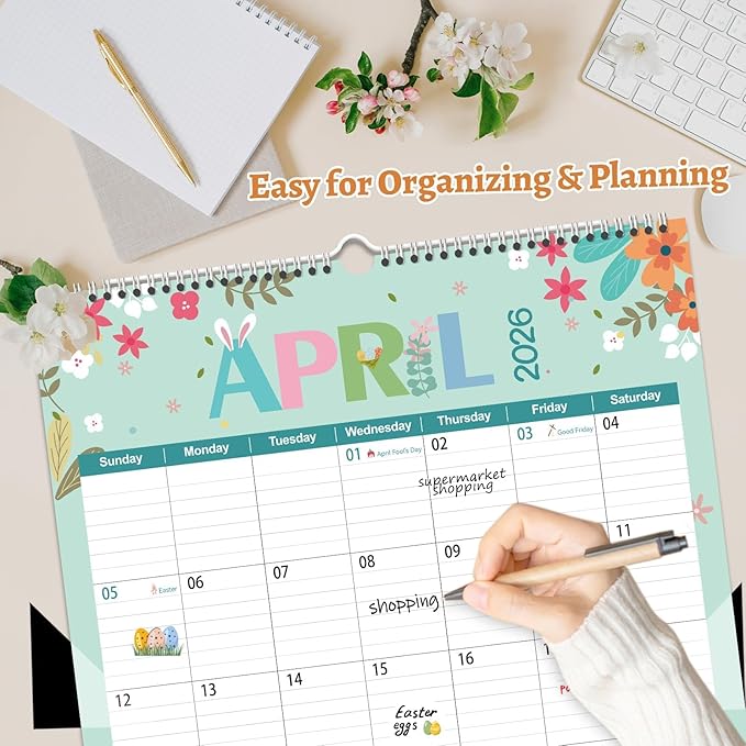 GuassLee Extra Large Wall Calendar 2025-2026, 19-Month Vertical Wall Calendar 2025, Jun. 2025 to Dec. 2026, 17" X 22" Paper Hanging Planner with Thick Paper Spiral Bound for Office Home Organizing