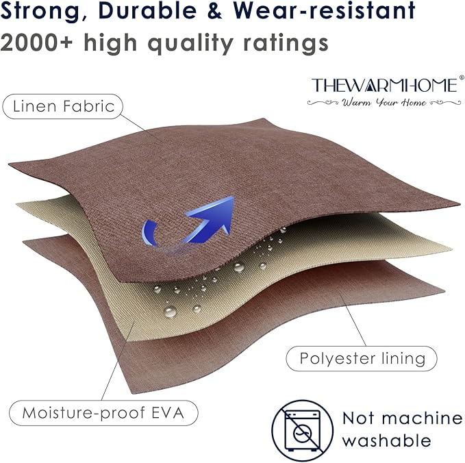 TheWarmHome Decorative Basket Rectangular Fabric Storage Bin Organizer Basket with Handles for Clothes Storage (Brown, Large-1Pack,15L*10.5W*8H)