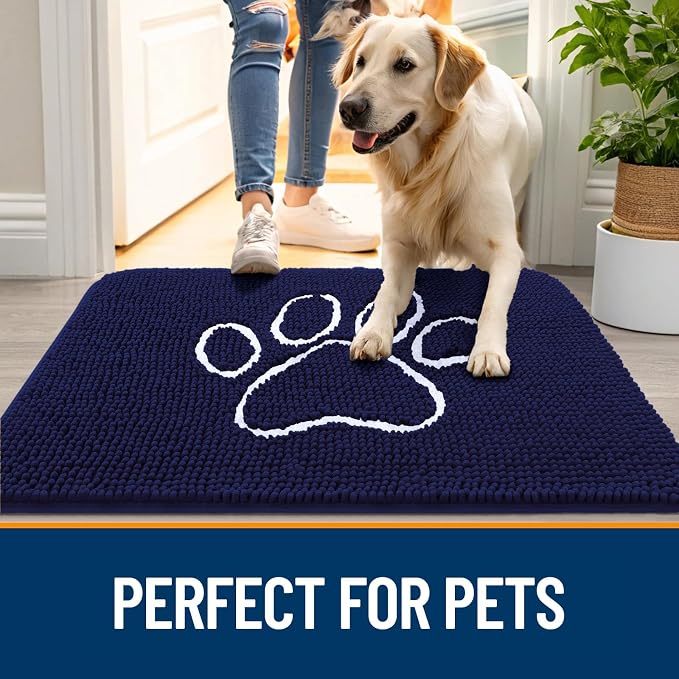 OLANLY Dog Door Mat for Muddy Paws 30x20, Paw Print Design, Absorbs Moisture - Image 6
