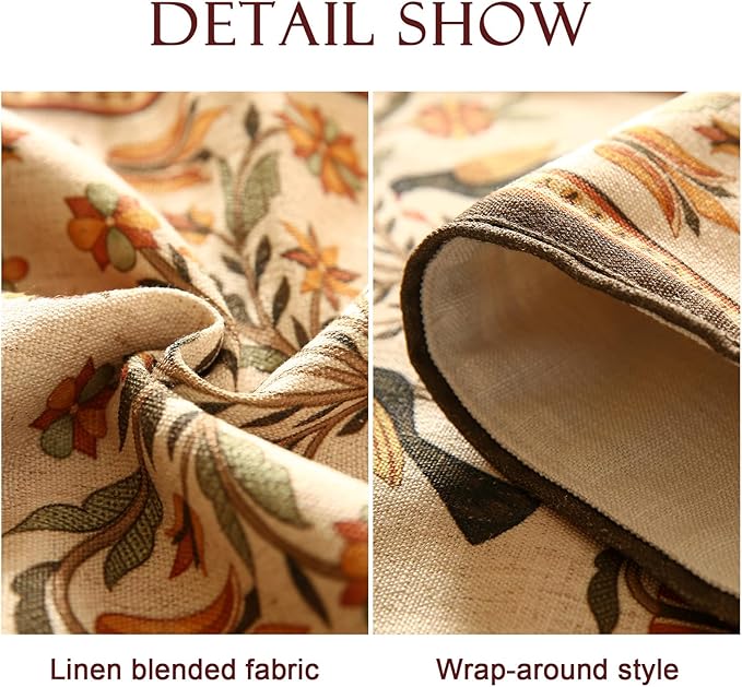 bilin gaier Designer French Linen Extra Long Table Runner, Floral Pattern - Image 5