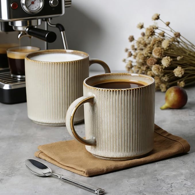 MONITO 16Oz Coffee Mugs Set of 4, Rustic Ceramic Coffee Cups Set - Image 7