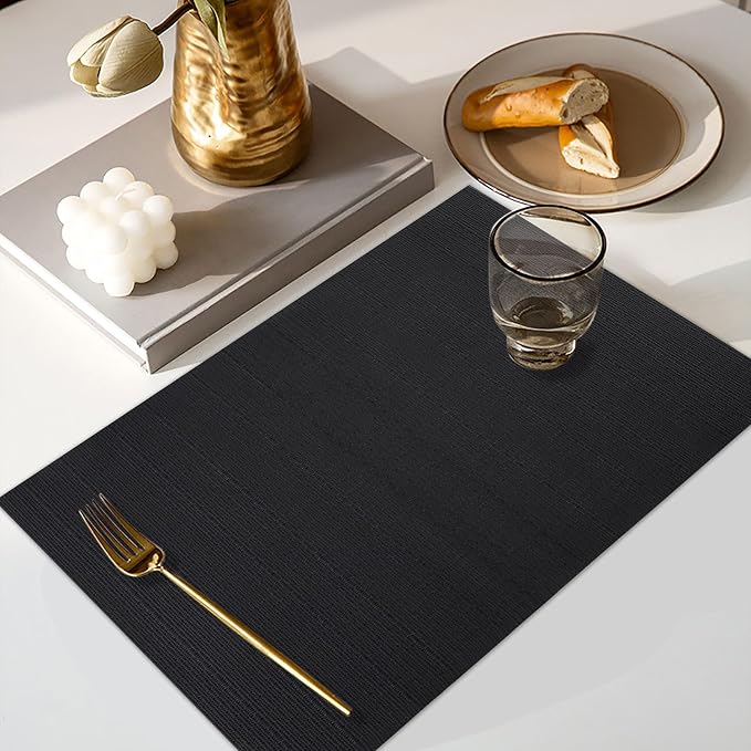 Vinyl Placemats Set of 8, PVC Woven Washable Non-Slip Table Mats, Heat - Image 5