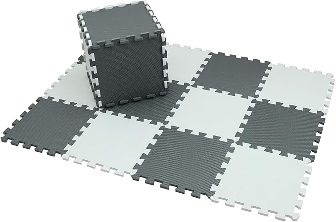 XMTMMD Soft Non-Toxic Foam Baby Play Mat | Toddler Playmat | EVA Foam Interlocking Tiles for Gym, Nursery, Playroom | 18 Squares Foam Floor Mats for Kids & Babies | Colorful Jigsaw Puzzle Play Mat