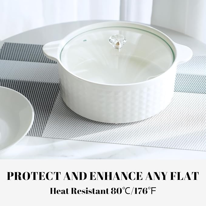 Placemats Set of 4 Vinyl/Plastic Woven Place Mats - Image 4