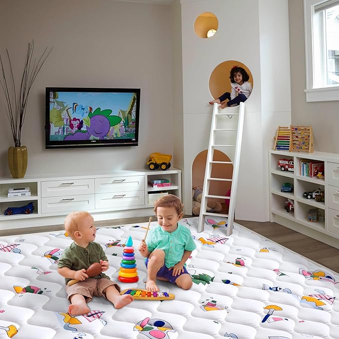 Baby Play Mat - 6ft X 4ft,Premium Thicker Foam One-Piece Crawling Mat, Machine Washable, Extra Large Anti-Slip Activity Playmat for Babies, Toddlers & Infants