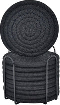 ABenkle Drink Coasters with Holder Set of 10, Cotton Woven Absorbent Coasters by ABenkle