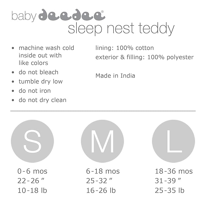 baby deedee Sleep Nest Teddy Baby Sleeping Bag, Pink, Medium (6-18 Months)