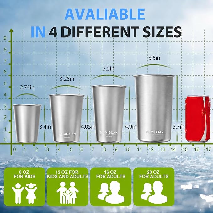 Stainless Steel Cups for Kids 7.8oz/230ml, Durable Metal Kids Cups | Camping - Image 4