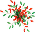 ITOS365 Handcrafted Beaded Napkin Rings Set of 12 – Red & Green Crystal Flower by ITOS365