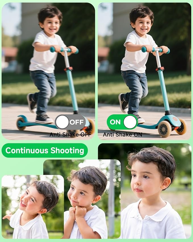 Digital Camera, 44MP FHD 1080P, 16X Zoom, 32GB SD Card, Compact Camera for Kids Teens Adults, Green