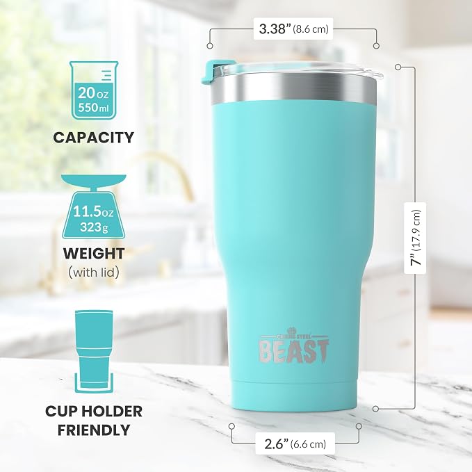 Beast 20 oz Tumbler Stainless Steel Vacuum Insulated Coffee Ice Cup Double Wall - Image 7