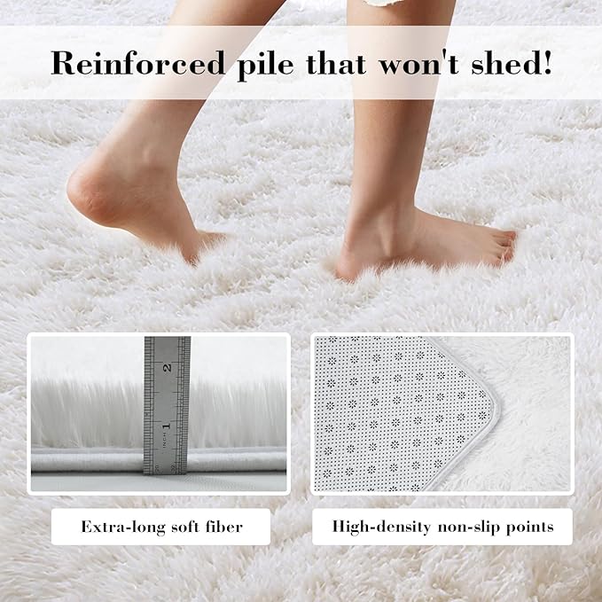 yongyangjuxin Soft Runner Rugs for Bedroom, Bedside Rug for Living Room Bedroom - Image 5