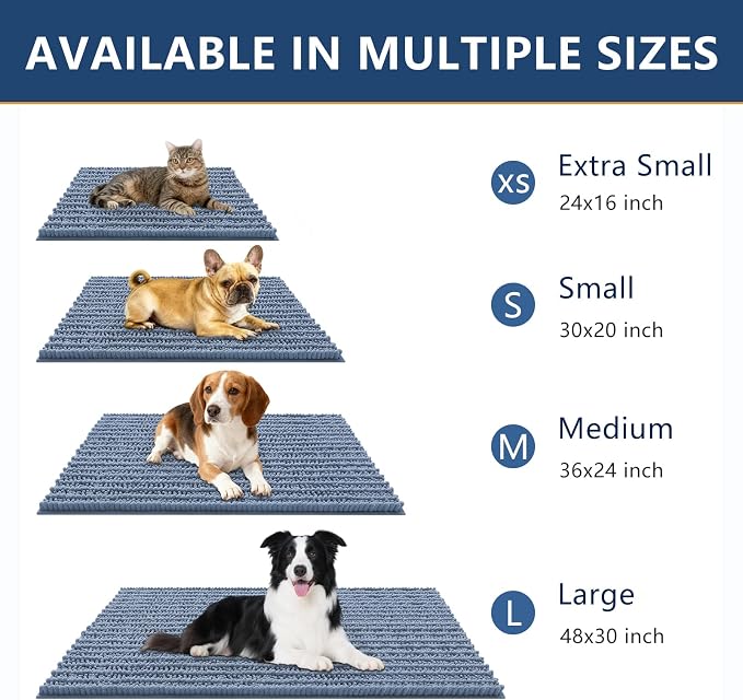 Smiry Dog Door Mat for Muddy Paws 36x24, Absorbent Dirt Trapper, Non-Slip - Image 3
