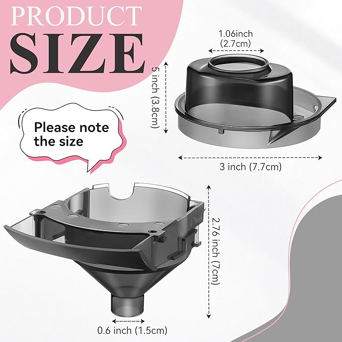 1 Sets Replacement Funnel Compatible with Baby Brezza Replacement Parts Funnel and Cover Baby Formula Dispenser, Grey