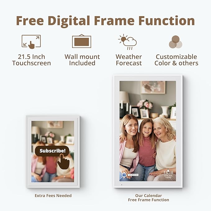 Dragon Touch 21.5 inch Digital Calendar Chore Chart – Interactive Touchscreen, Smart Family Planner, Hearth Display Desk Digital Calendar Seamless Scheduling