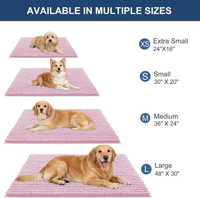 OLANLY Dog Door Mat for Muddy Paws 59x24, Ultra Absorbent Chenille Mud Doormat - Image 2