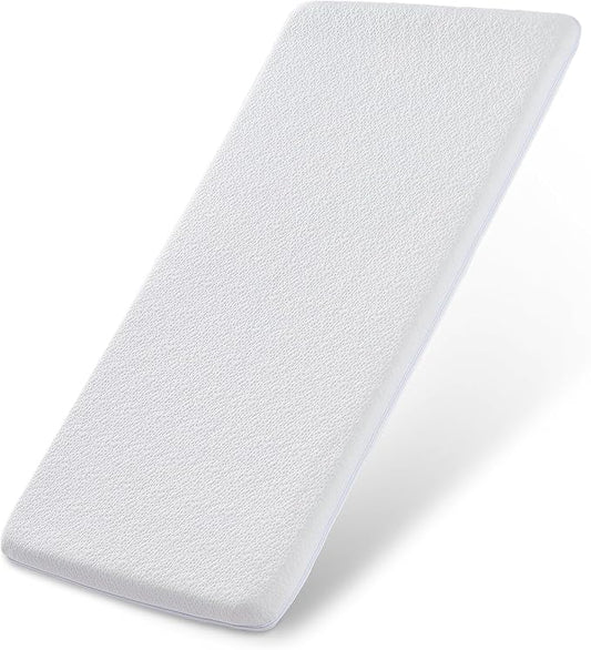 ANGELBLISS Bassinet Mattress Topper, Gel Memory Foam Mattress with Removable Cover Fit for AMKE Bassinet (35" x 20"), Bellababy, Evolur Stellar and Yamesmile Bassinets, Waterproof Soft Mattress
