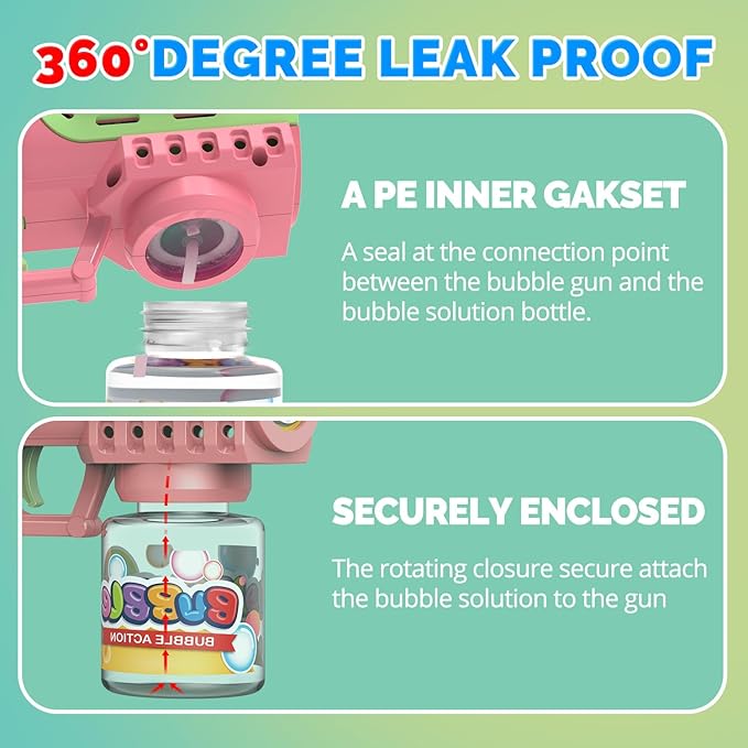 EagleStone Bubble Gun Toys for 3+ Year Old Kids Boys Girls, 2 Pack Automatic Bubble Machine with Bubble Solution, Summer Outdoor Kids Toys for Ages 3-4,4-6,5-7, Birthday Gifts for 3 4 5 6 7 8 Year Old