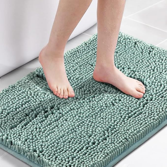 H.VERSAILTEX Bath Mat Bathroom Non Slip Extra Thick Chenille Rug 17" x 24" by HVERSAILTEX