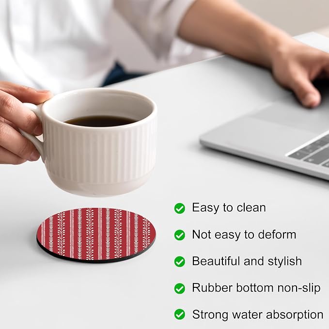Traditional Minimalist Coasters Set of 2, Absorbent Coasters - Image 4