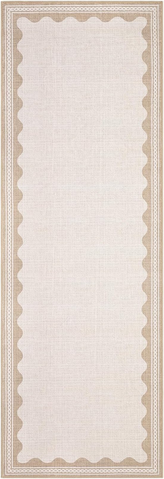 GarveeHome Scalloped Beige 2.5x8 Runner Rug - Image 4
