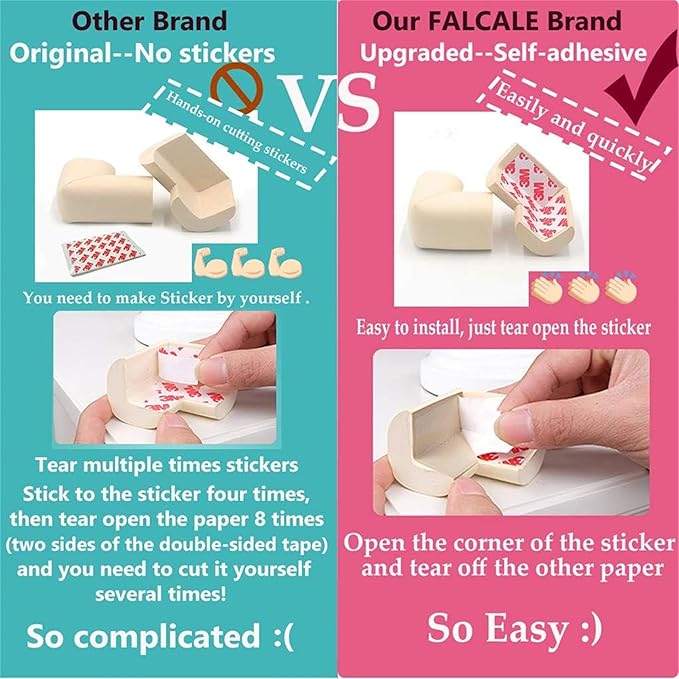 DYKESON Soft Corner Protector - Baby Safety Cushion & Corner Bumpers, Table Edge Protector, Baby Proofing Edge, Corner Guards, 12 Pack, Black