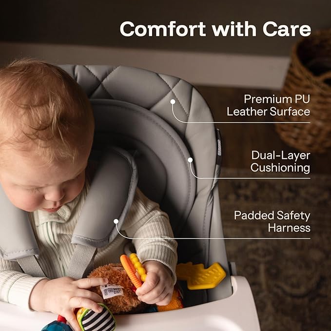 HARPPA 6 in 1 Baby High Chair, Convertible Infant Feeding Chair for Babies & Toddlers Table, Dining Booster Seat with Removable Tray, Grey