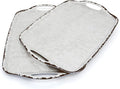 TP Melamine Serving Trays with Handles, Rustic White | Large Rectangular Trays by TastePrime