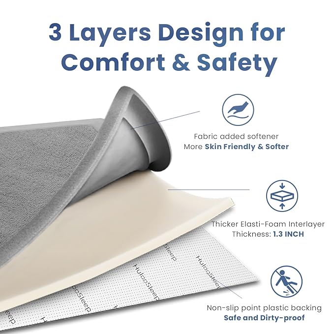 Baby Play Mat for Floor,1.3" Thick Memory foam Tummy Time Mat,79"×158“ Extra Large Soft Velvet Nursery Rug,Non Slip Safe for Crawling,Toddlers,Infants,kids,Tatami Style for Living Room(Light Grey)