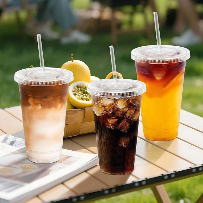 Clawsoff 100 Pack 20 oz Disposable Clear Plastic Cups - Image 5