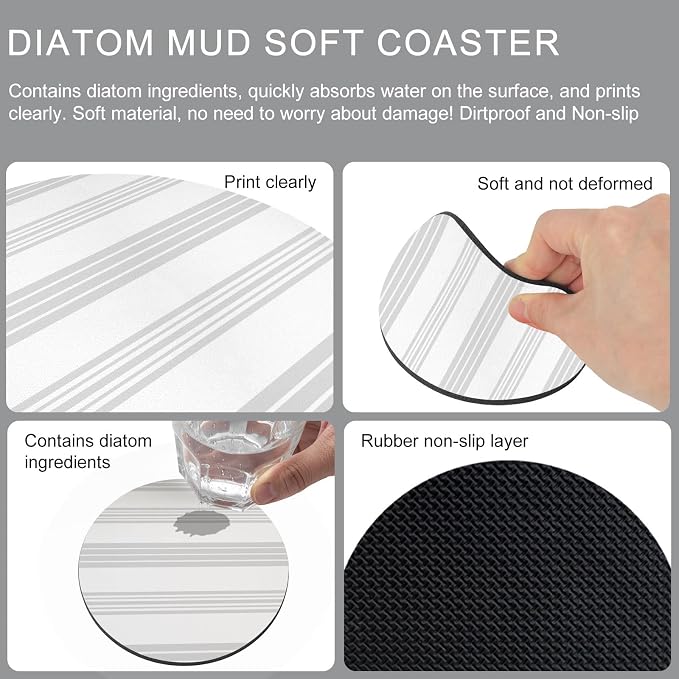 Minimalist Geometric Coasters Set of 4, Absorbent Coasters - Image 9